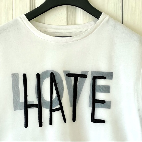 Izzue Love & Hate Two Layer White Tee - Picture 4 of 10